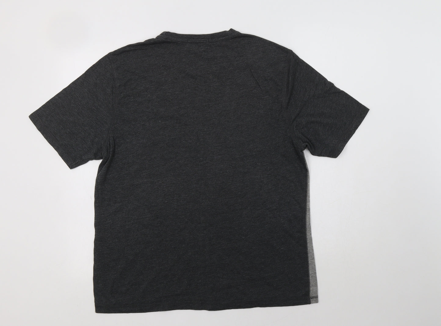 George Mens Grey Colourblock Cotton  T-Shirt Size M Crew Neck