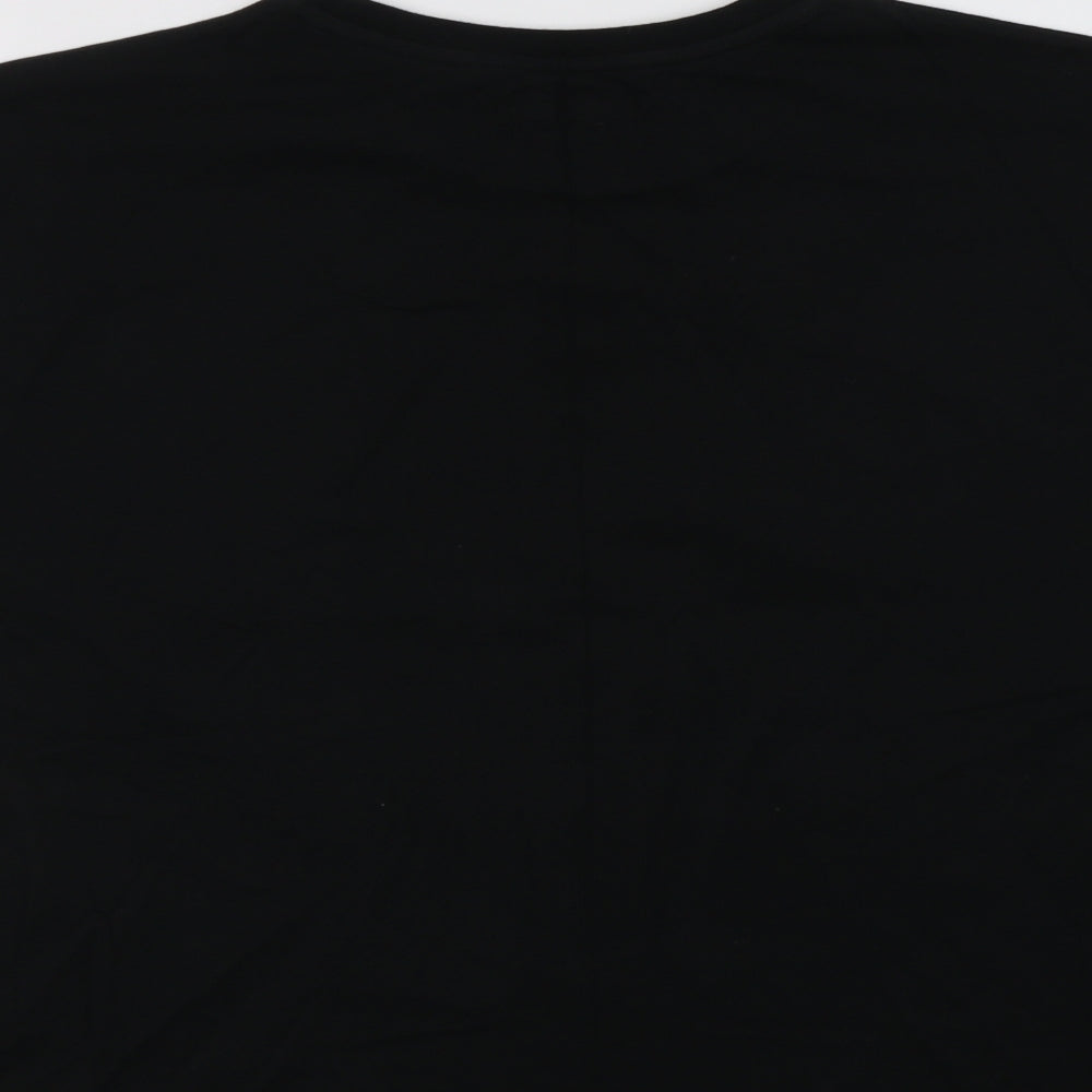 TU Womens Black  Cotton Basic Polo Size 14 Crew Neck - Cruella