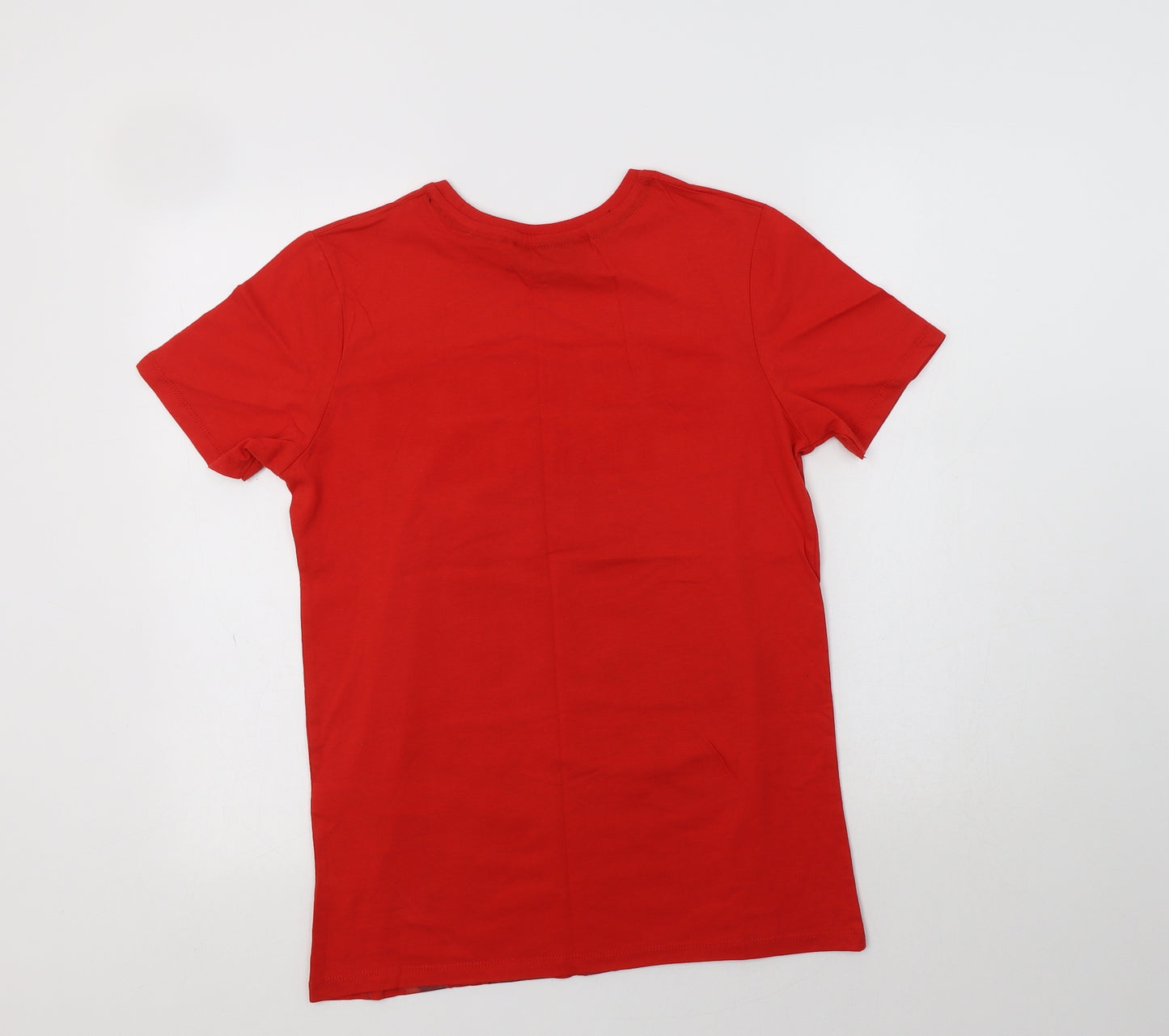 Primark Womens Red  Cotton Basic Polo Size L Crew Neck - Stranger Things