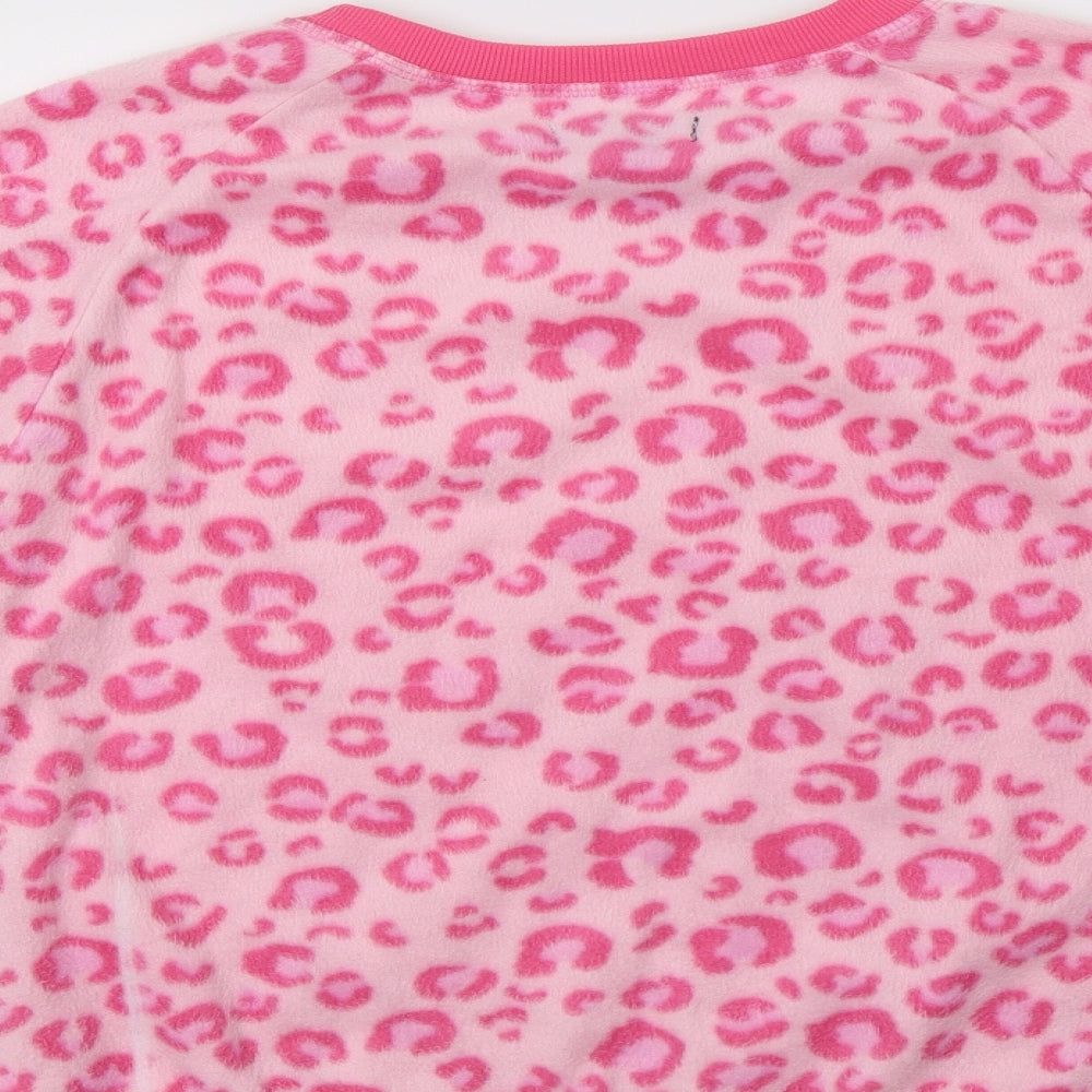 Studio Womens Pink Animal Print Polyester Top Pyjama Top Size 14