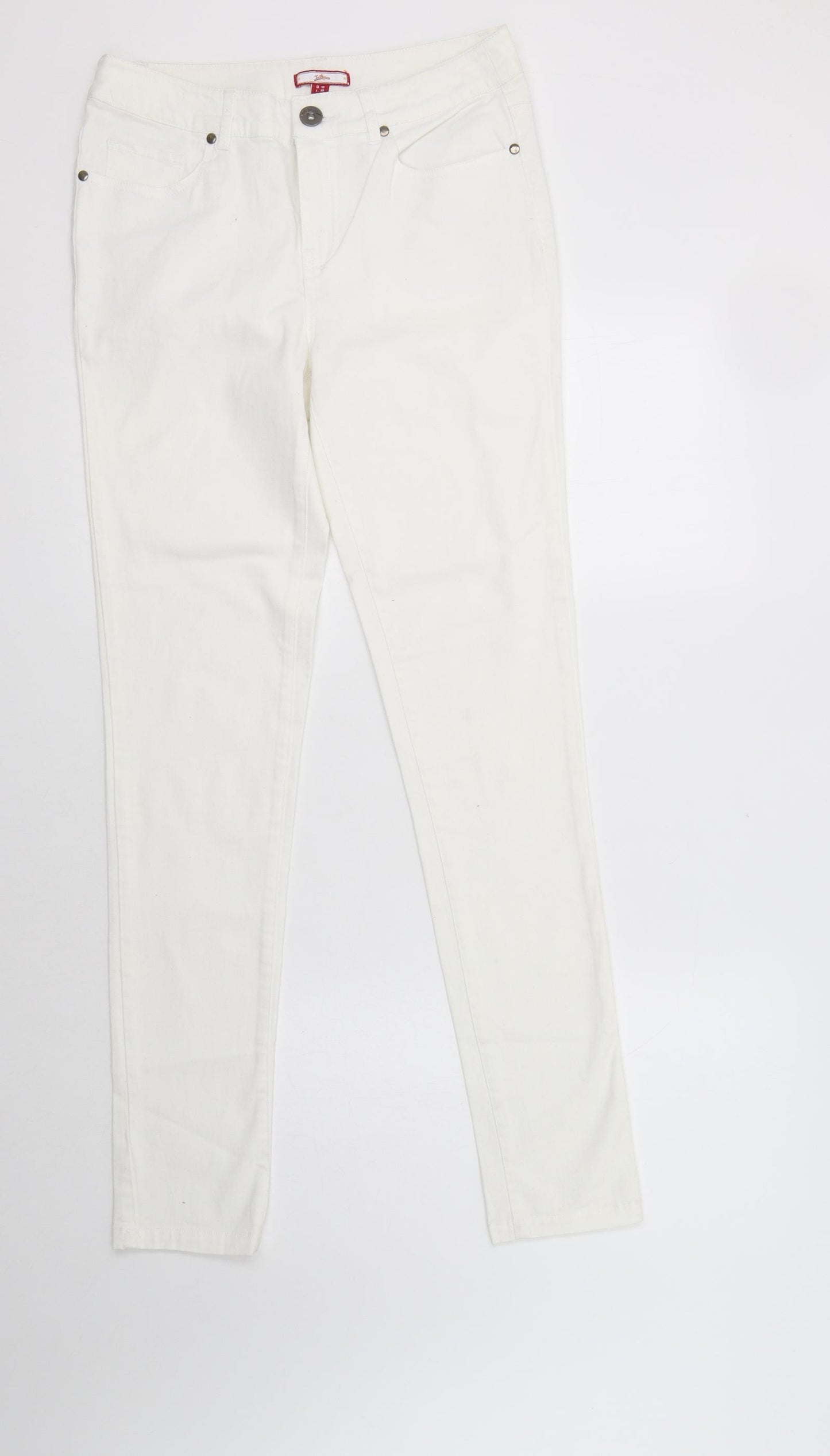 Joe Browns Womens White  Cotton Skinny Jeans Size 10 L31 in Regular Button