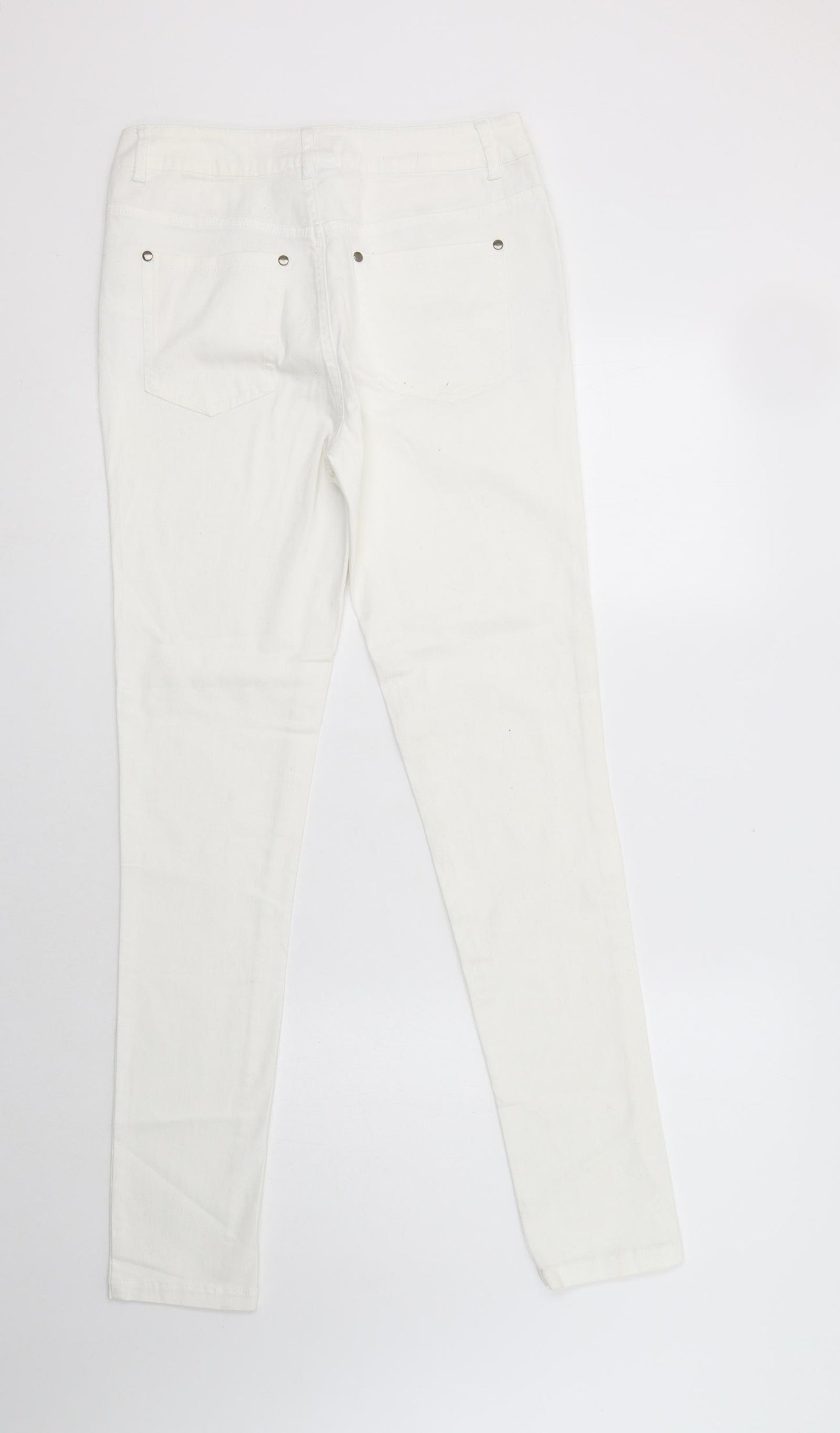 Joe Browns Womens White  Cotton Skinny Jeans Size 10 L31 in Regular Button
