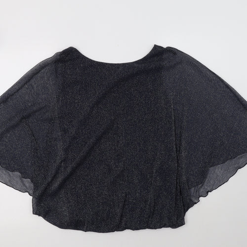 Dorothy Perkins Womens Blue  Nylon Basic Blouse Size 10 Crew Neck