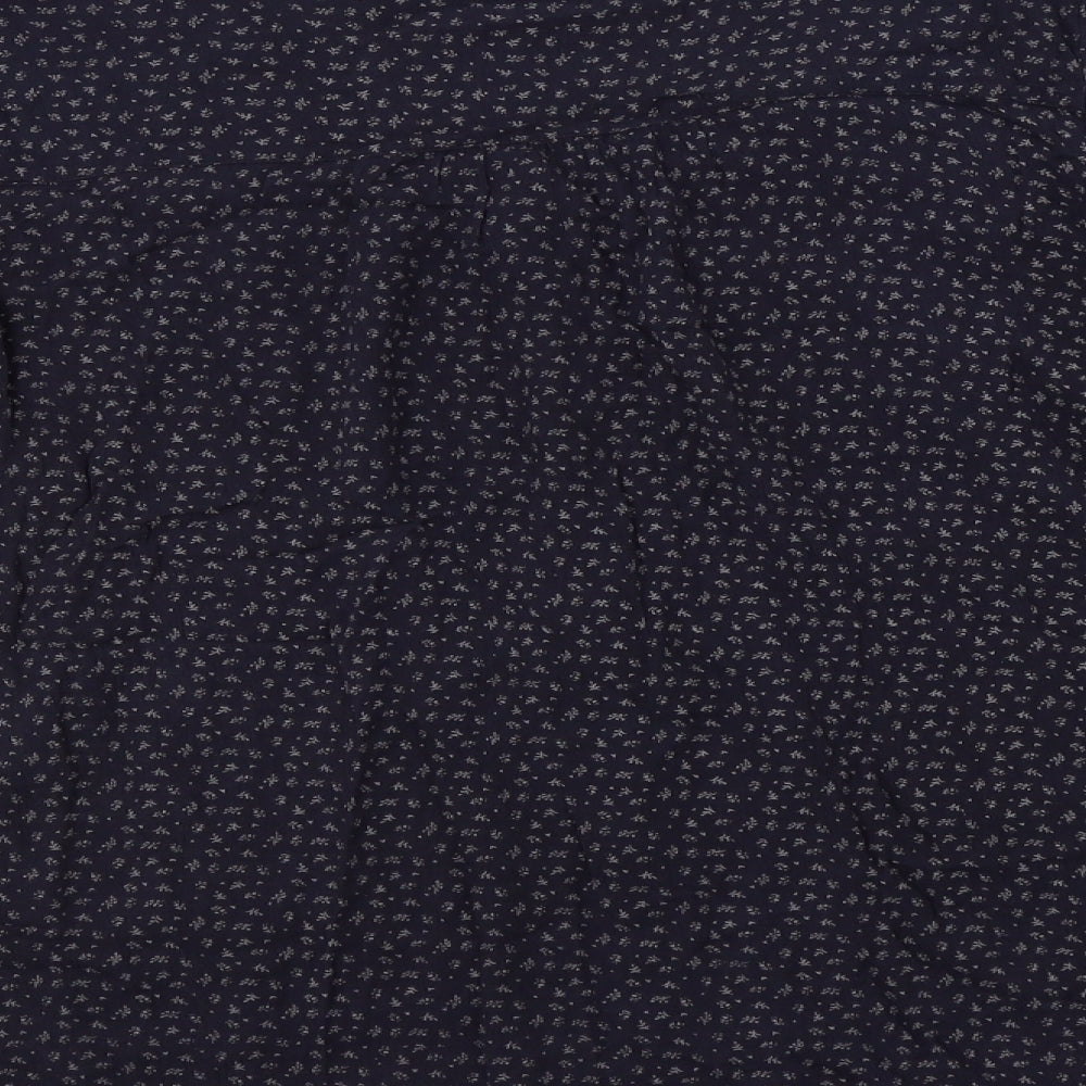 Fat Face Womens Blue Floral Viscose Basic Blouse Size 10 V-Neck