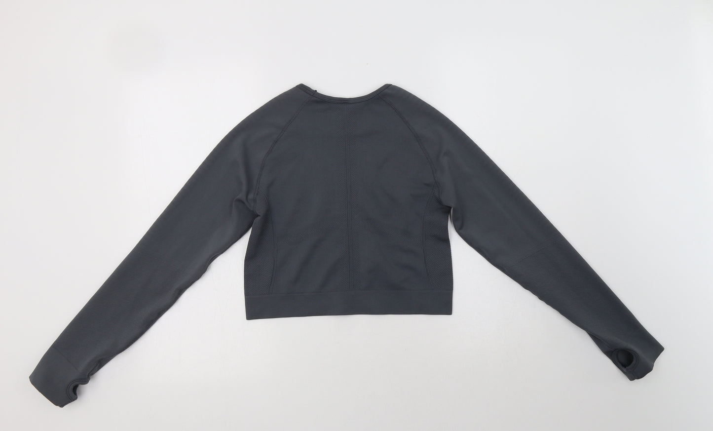 Primark Womens Grey  Polyester Cropped T-Shirt Size M Crew Neck