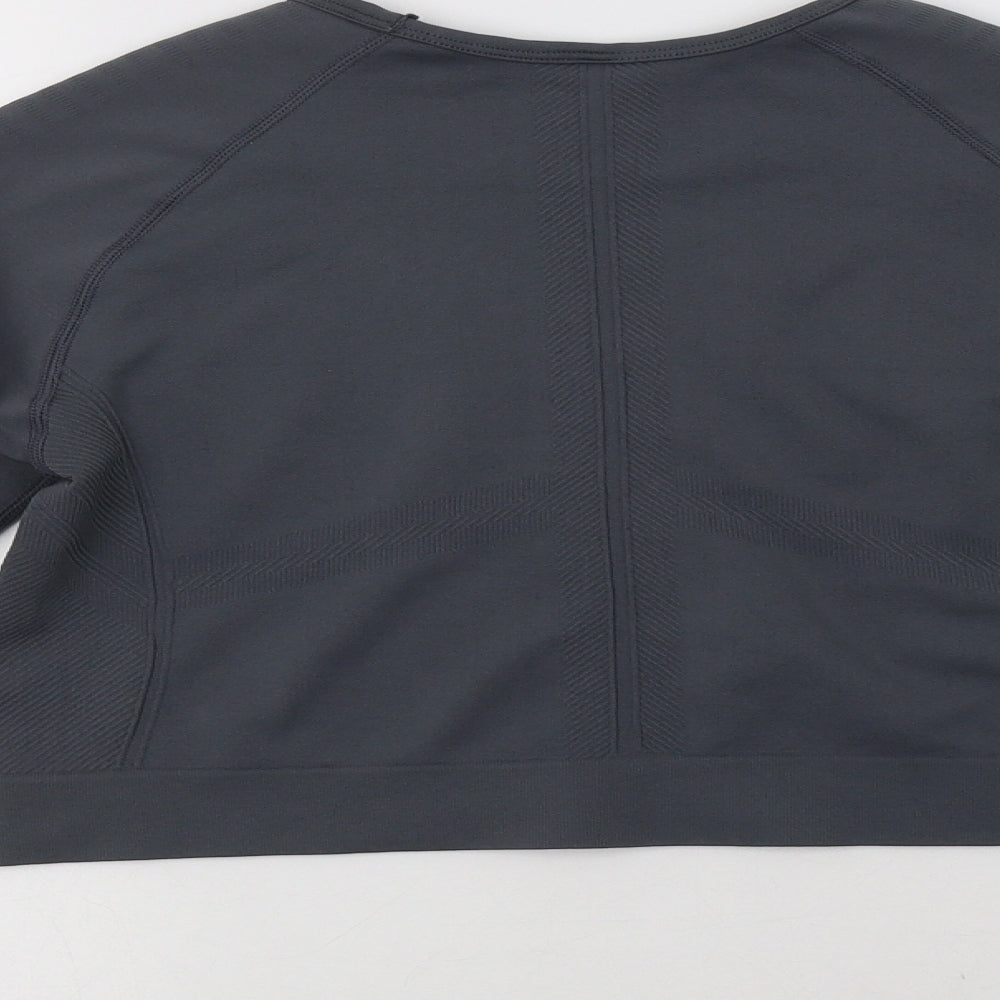 Primark Womens Grey  Polyester Cropped T-Shirt Size M Crew Neck