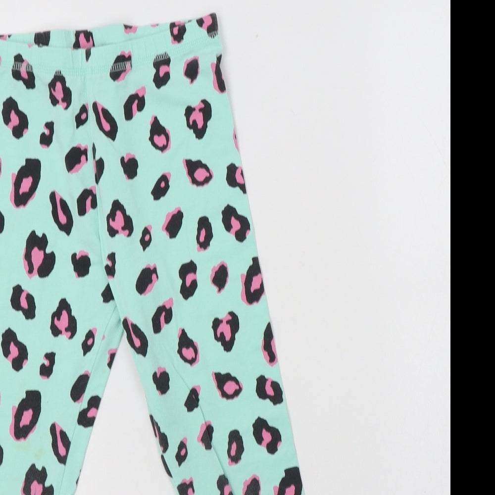 NEXT Girls Green Animal Print Cotton Jegging Trousers Size 10 Years  Regular