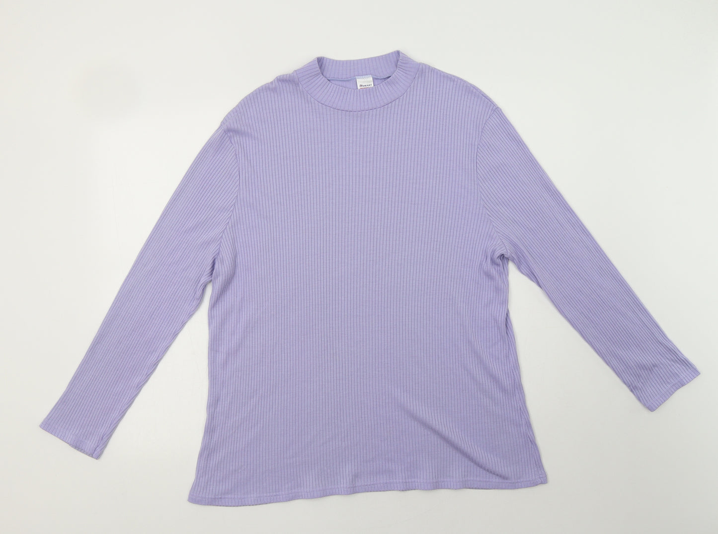 Damart Womens Purple  Modacrylic Basic Blouse Size 2XL Mock Neck