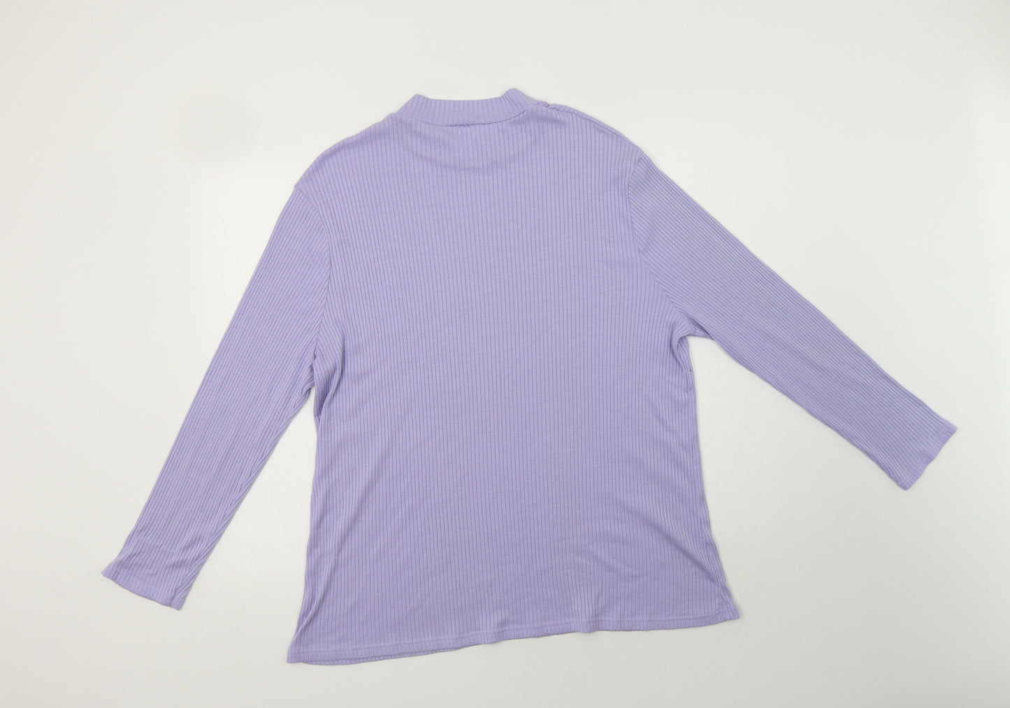Damart Womens Purple  Modacrylic Basic Blouse Size 2XL Mock Neck