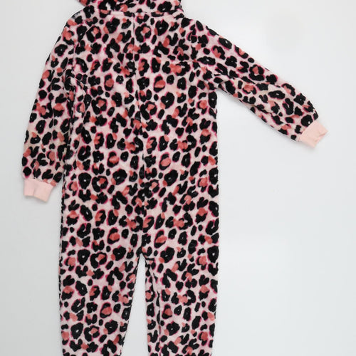 NEXT Girls Pink Animal Print Polyester  Bodysuit Size 8 Years  Zip - Onesie