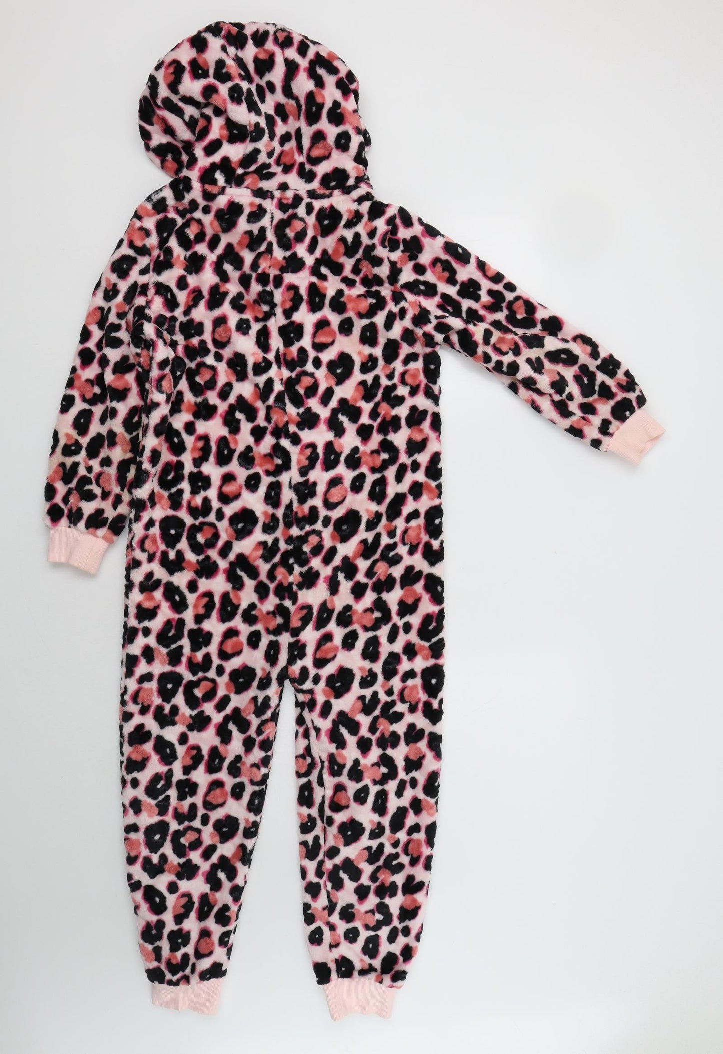 NEXT Girls Pink Animal Print Polyester  Bodysuit Size 8 Years  Zip - Onesie