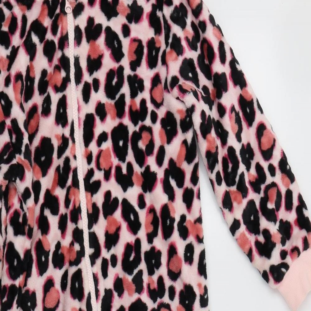 NEXT Girls Pink Animal Print Polyester  Bodysuit Size 8 Years  Zip - Onesie