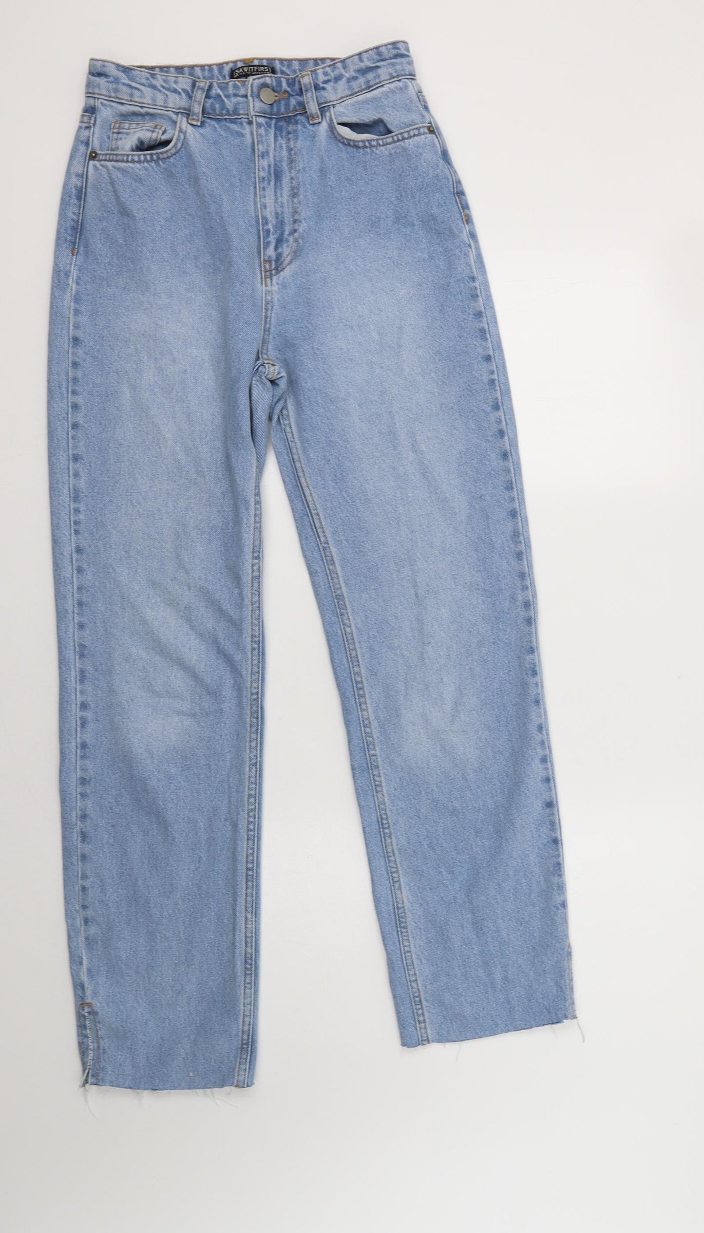 I SAW IT FIRST Womens Blue  Cotton Straight Jeans Size 6 L30 in Regular Button
