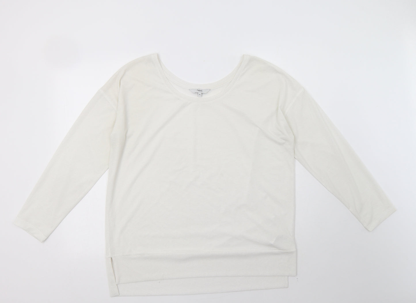 NEXT Womens White  Polyester Basic Blouse Size 16 Crew Neck