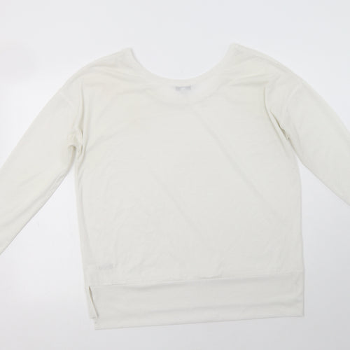NEXT Womens White  Polyester Basic Blouse Size 16 Crew Neck