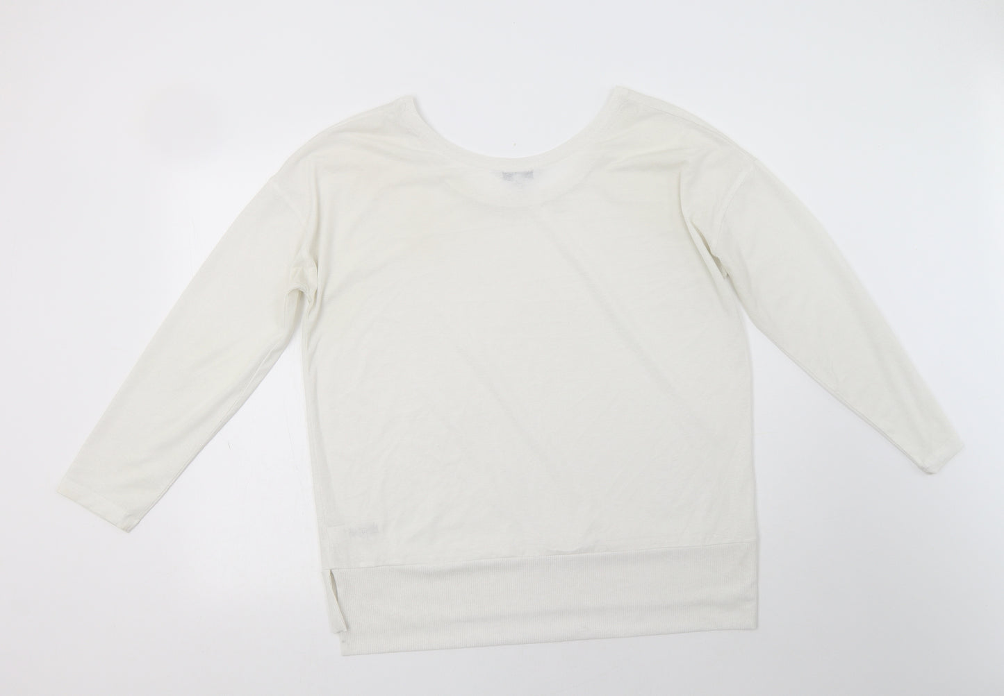 NEXT Womens White  Polyester Basic Blouse Size 16 Crew Neck