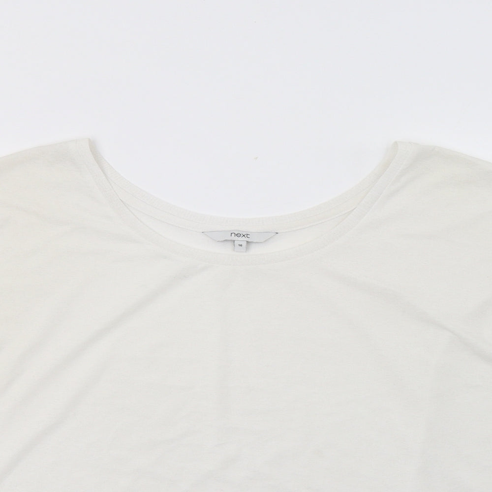 NEXT Womens White  Polyester Basic Blouse Size 16 Crew Neck