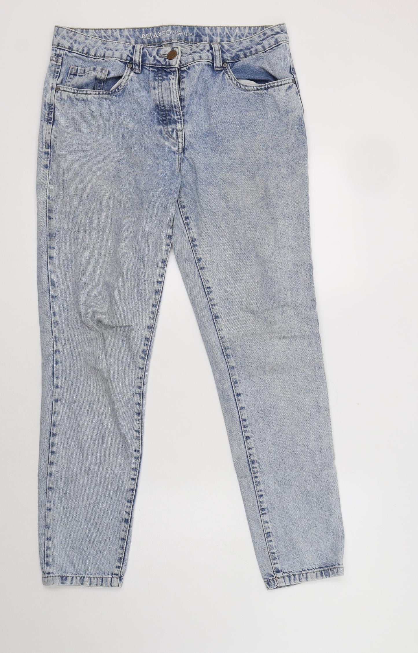 NEXT Womens Blue  Cotton Bootcut Jeans Size 10 L29 in Regular Button