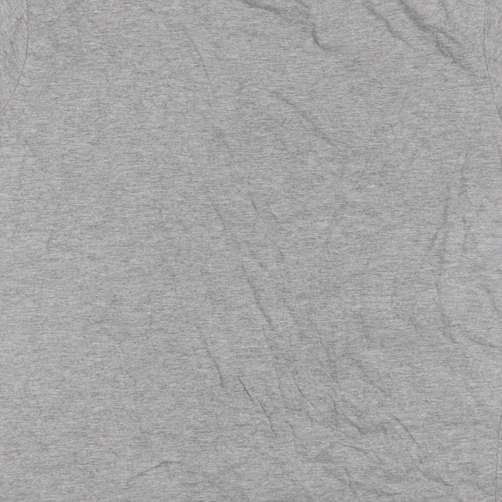 Industrialize Womens Grey  Cotton Blend Basic T-Shirt Size M Round Neck