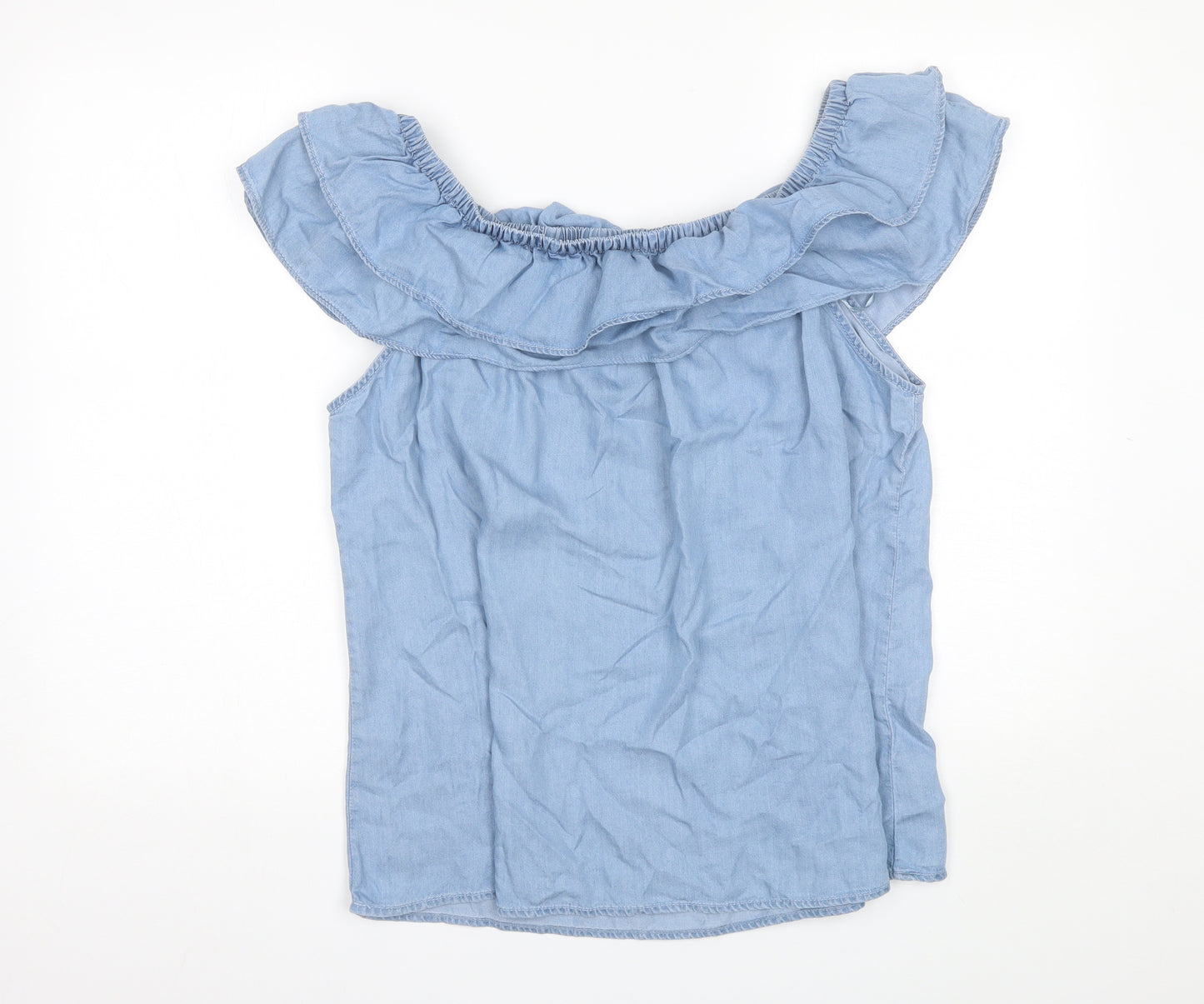 Peacocks Womens Blue   Basic Blouse Size 18 Off the Shoulder