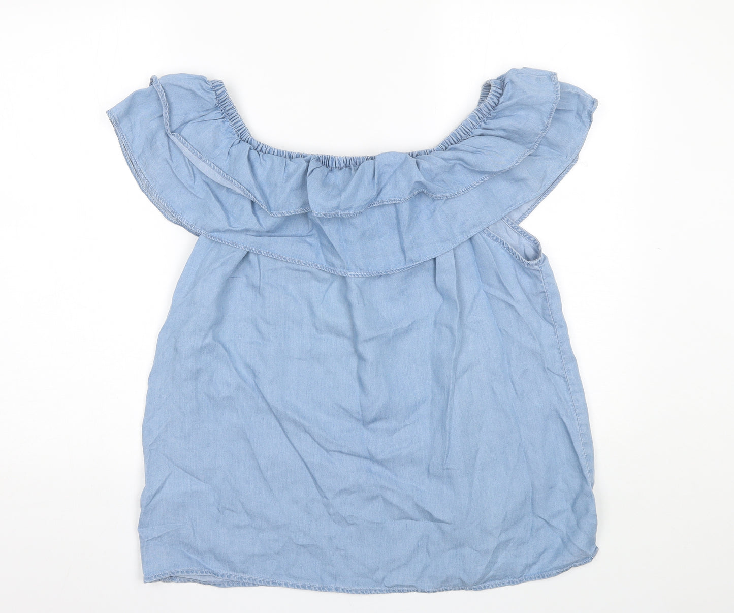 Peacocks Womens Blue   Basic Blouse Size 18 Off the Shoulder