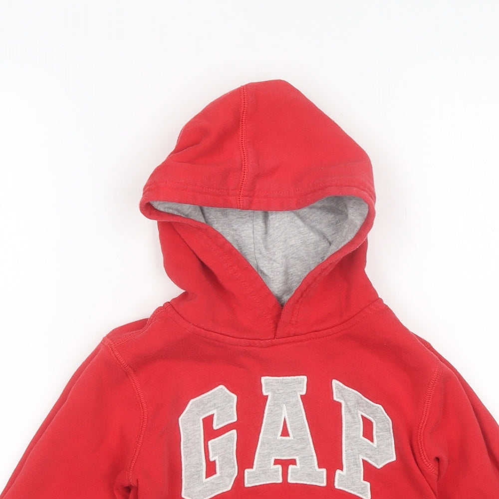 Gap Boys Red  Cotton Pullover Hoodie Size 5 Years