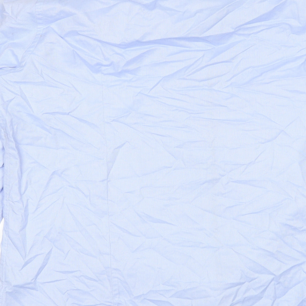 Baumler Mens Blue  Cotton  Dress Shirt Size 17.5 Collared