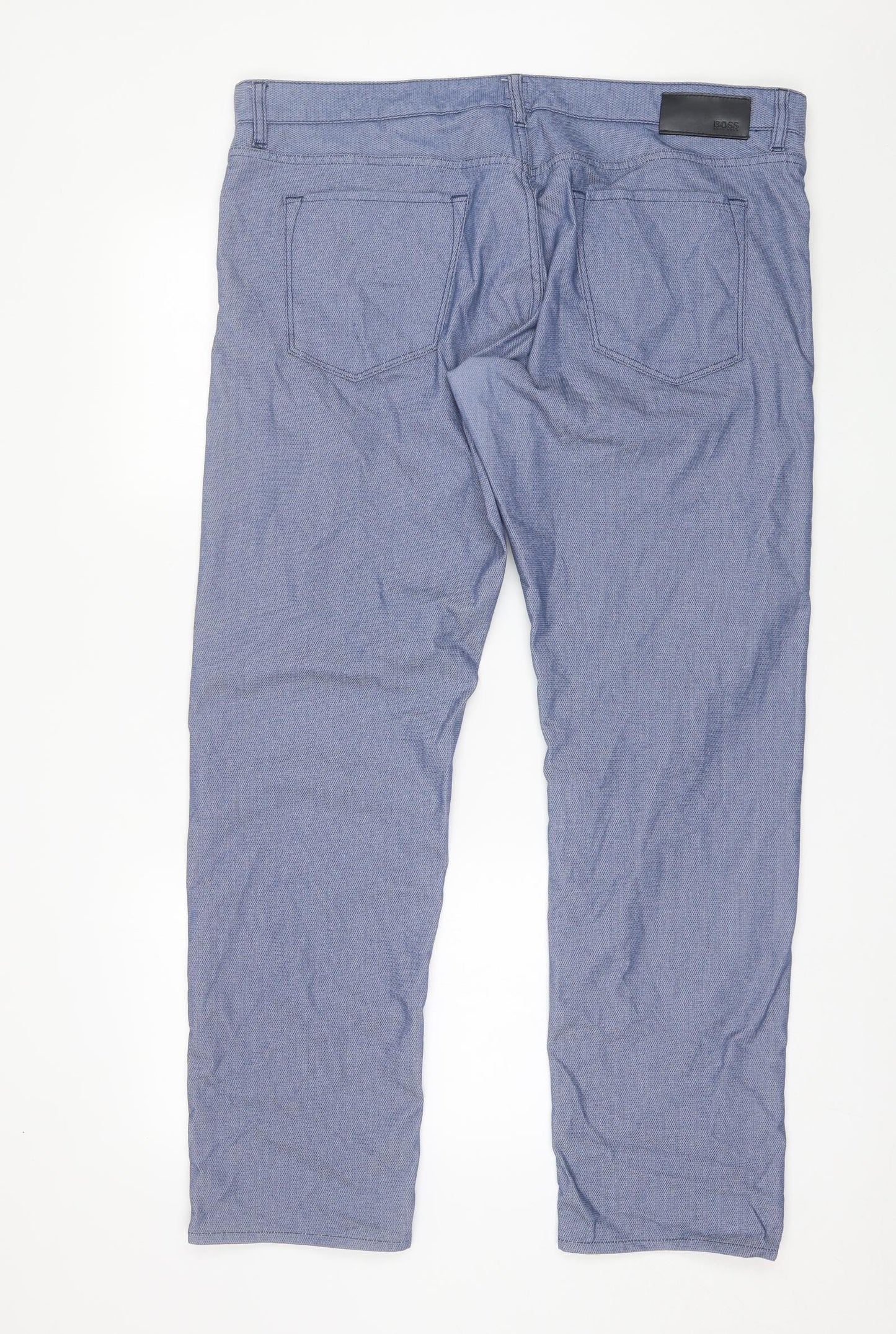 HUGO BOSS Mens Blue  Cotton Chino Trousers Size 40 L31 in Regular
