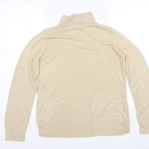 BHS Womens Beige Mock Neck  Acrylic Pullover Jumper Size 14