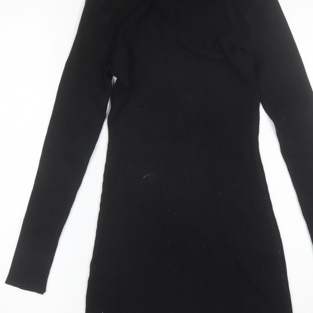 SheIn Womens Black  Polyester Jumper Dress  Size S  Roll Neck
