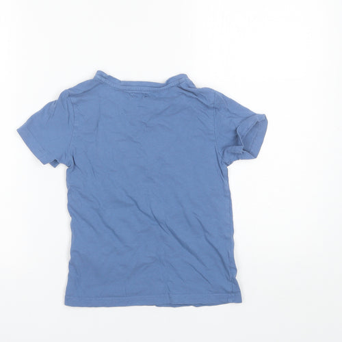 Lily&Dan  Boys Blue  Cotton Basic T-Shirt Size 7-8 Years Round Neck