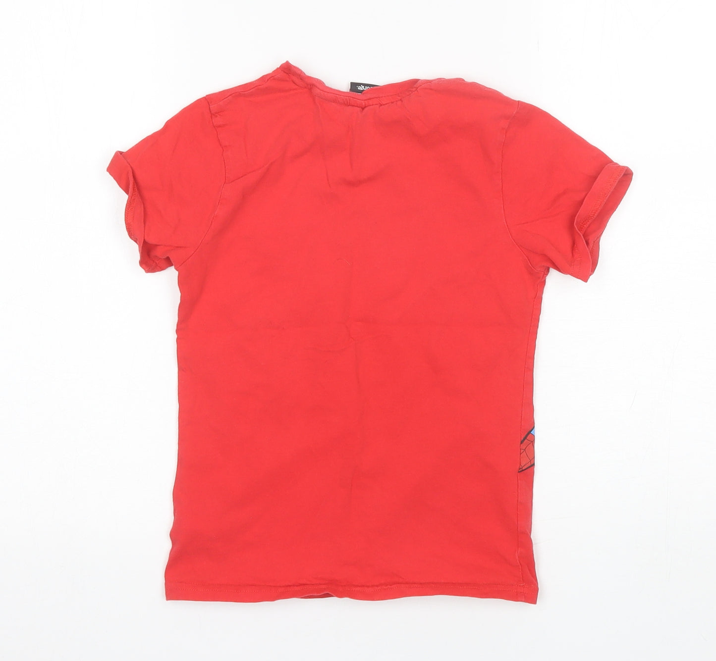 George Boys Red  Cotton Basic T-Shirt Size 7-8 Years Round Neck  - Marvel