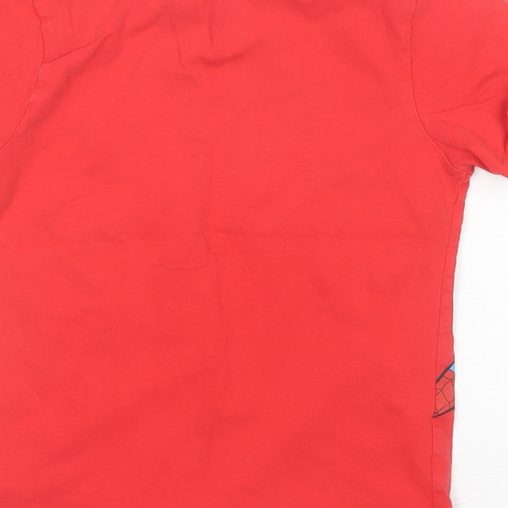 George Boys Red  Cotton Basic T-Shirt Size 7-8 Years Round Neck  - Marvel