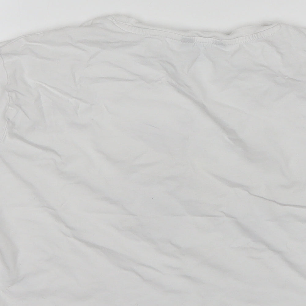New Look Girls White  Cotton Basic T-Shirt Size 12-13 Years Round Neck