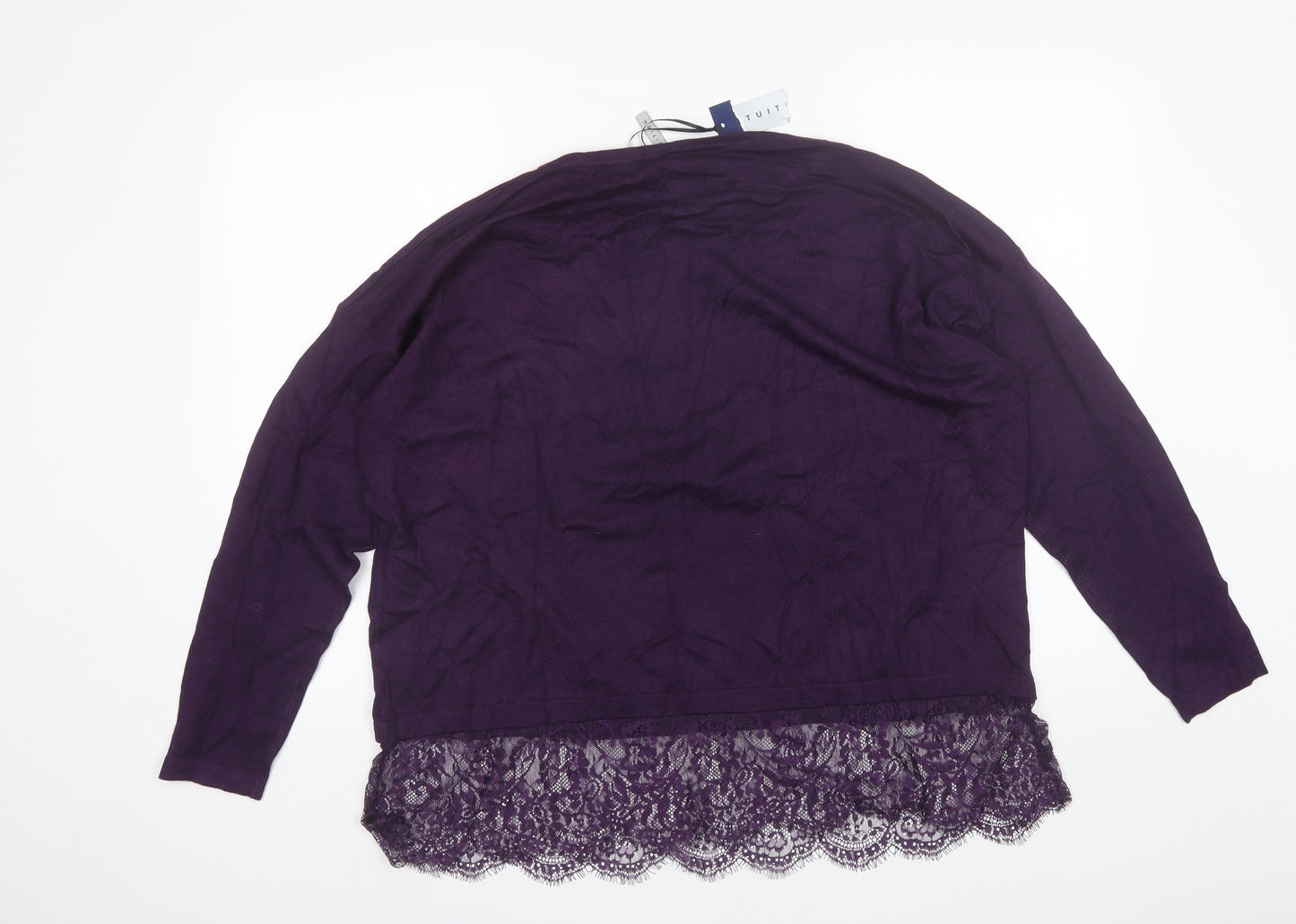 Intuition Womens Purple Round Neck  Viscose Pullover Jumper Size 22