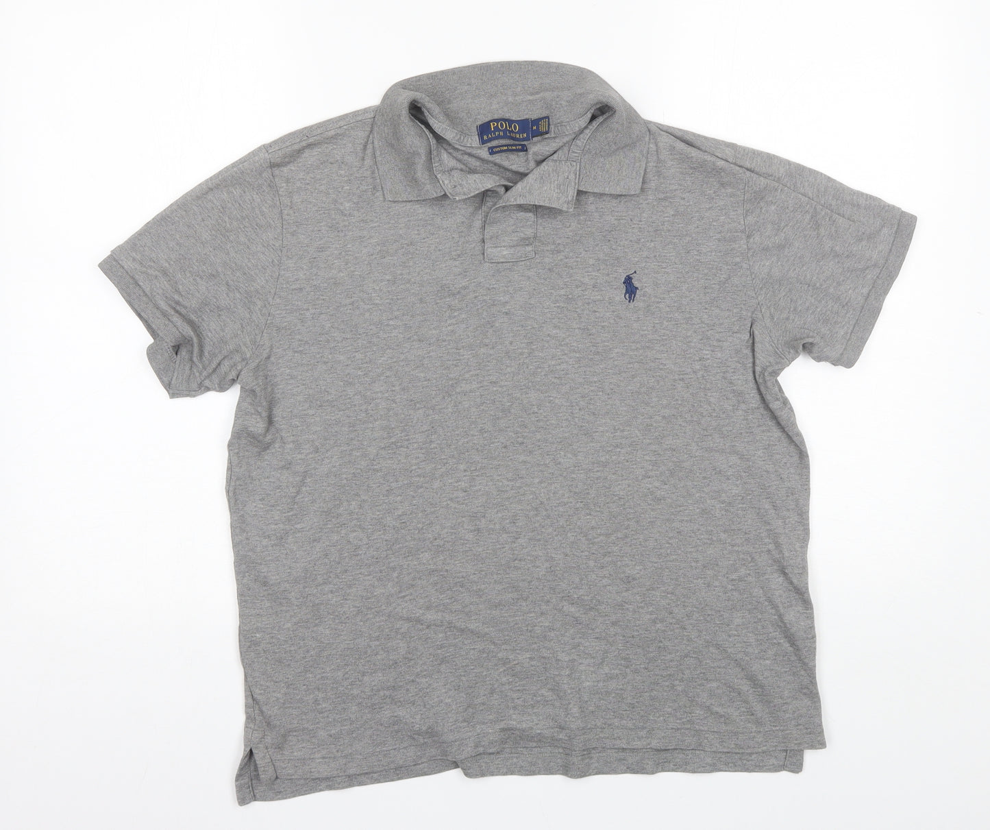 Ralph Lauren Womens Grey  Cotton Basic Polo Size M Collared