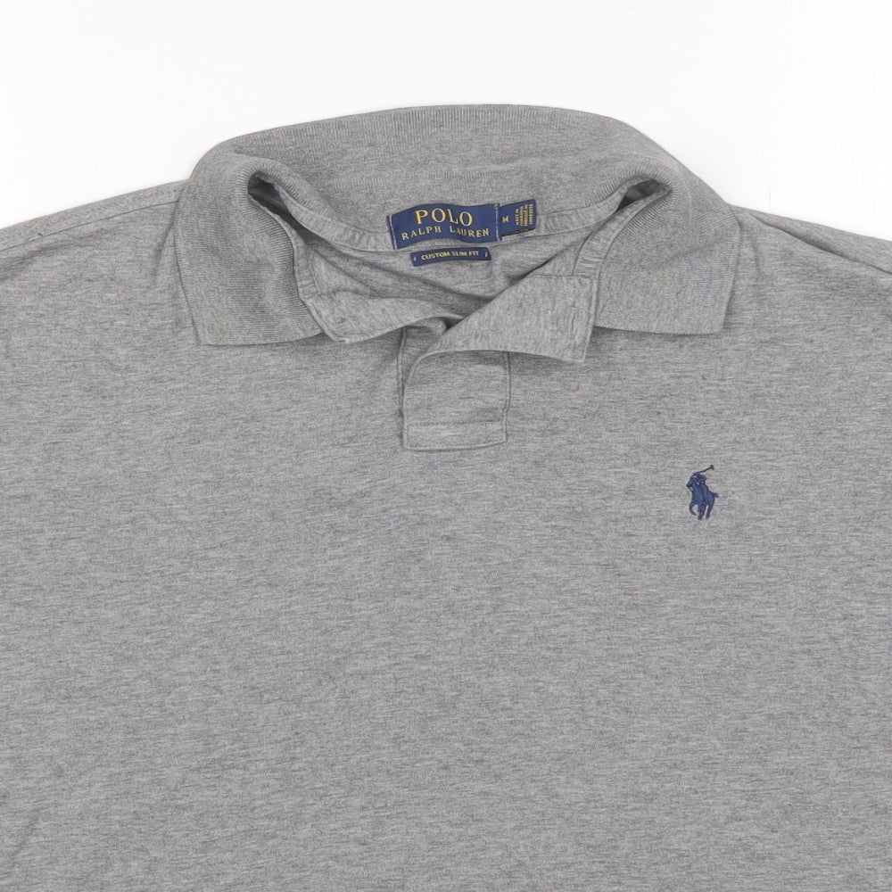 Ralph Lauren Womens Grey  Cotton Basic Polo Size M Collared