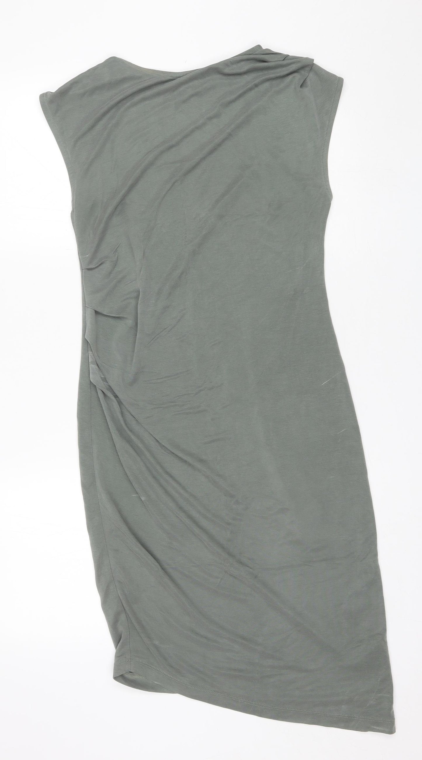 Topshop Womens Green  Modal Shift  Size 10  Round Neck