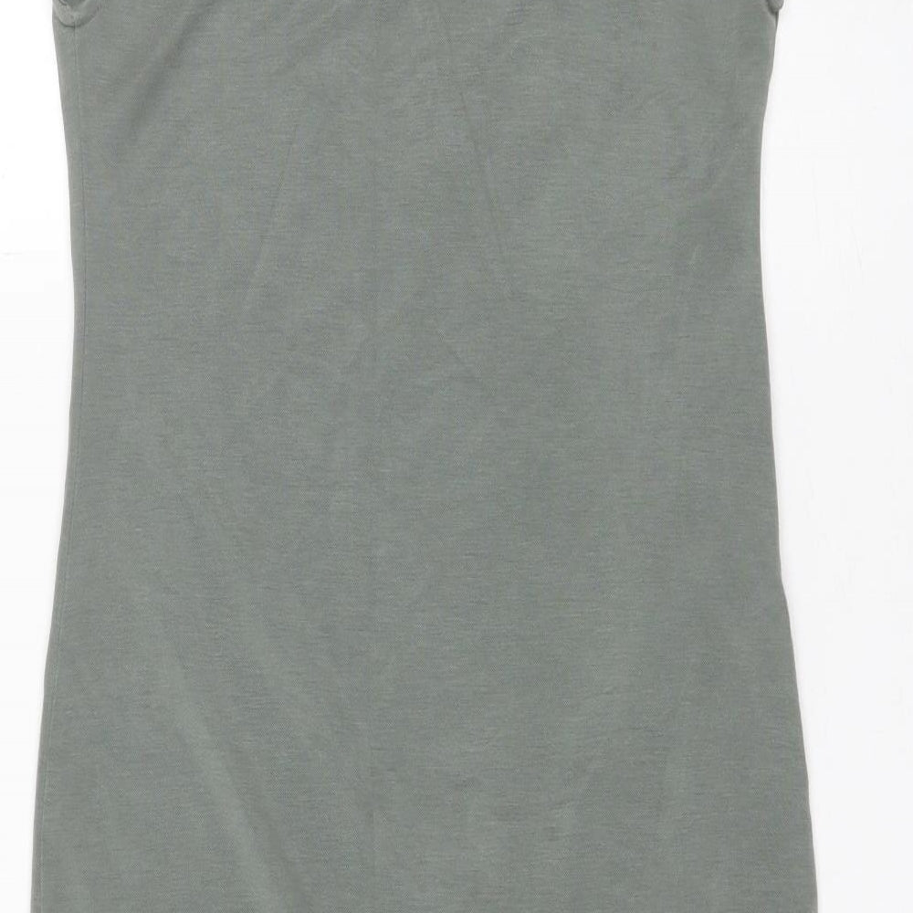 Topshop Womens Green  Modal Shift  Size 10  Round Neck