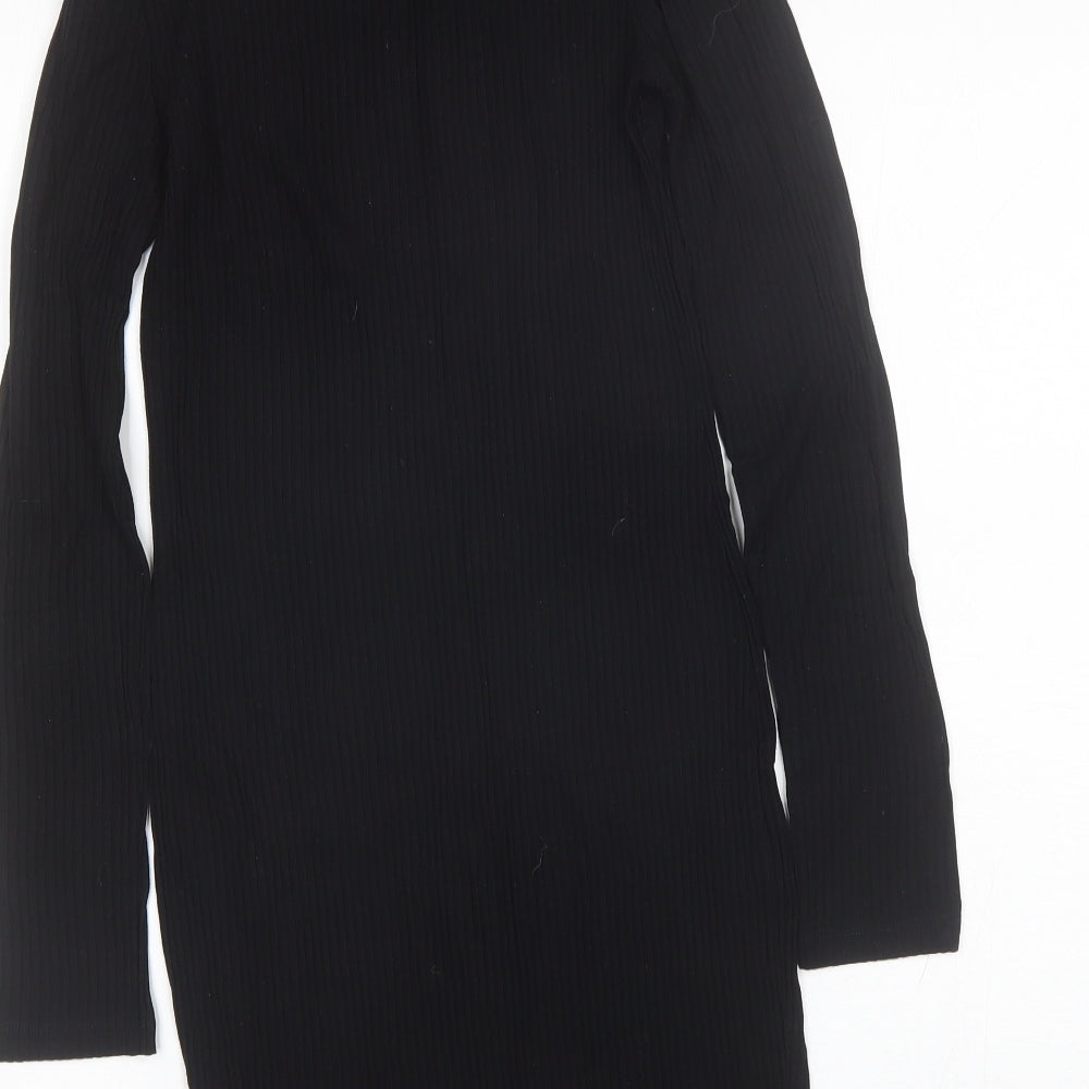 Lipsy Womens Black  Viscose Shift  Size 10  Mock Neck