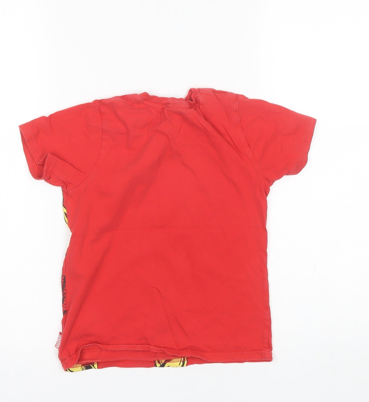 George Boys Red  Cotton Basic T-Shirt Size 5-6 Years Round Neck  - Marvel