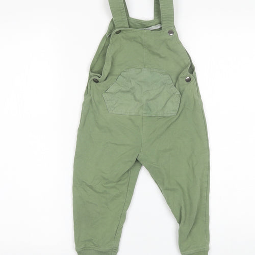 Nutmeg Boys Green  Cotton Dungarees Trousers Size 3-4 Years  Regular