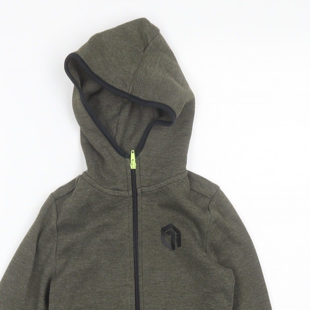 F&F Boys Green  Polyester Full Zip Hoodie Size 5-6 Years