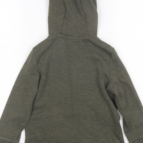 F&F Boys Green  Polyester Full Zip Hoodie Size 5-6 Years