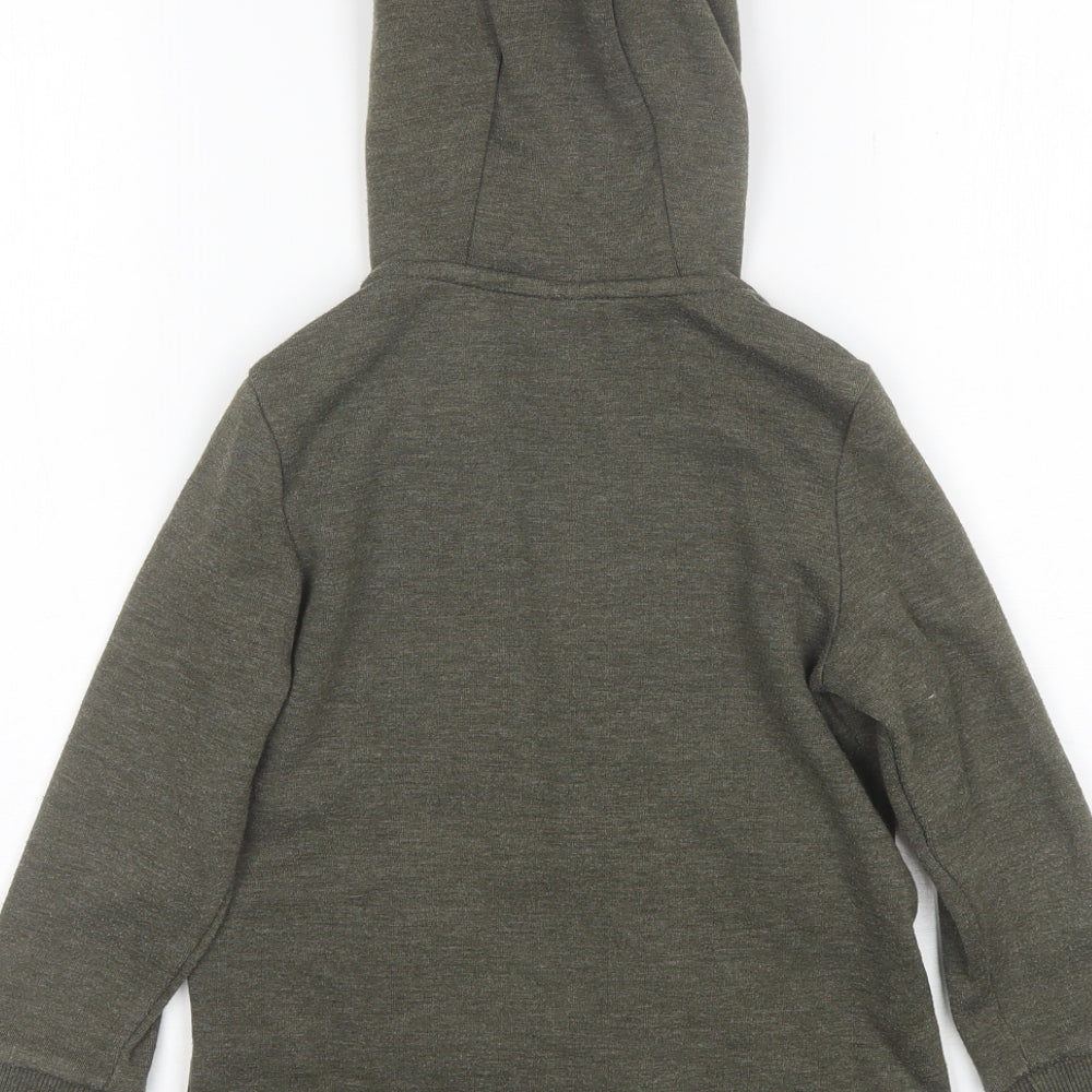 F&F Boys Green  Polyester Full Zip Hoodie Size 5-6 Years