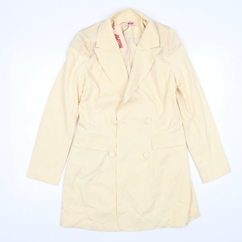 Misspap Womens Yellow   Overcoat Jacket Size 8