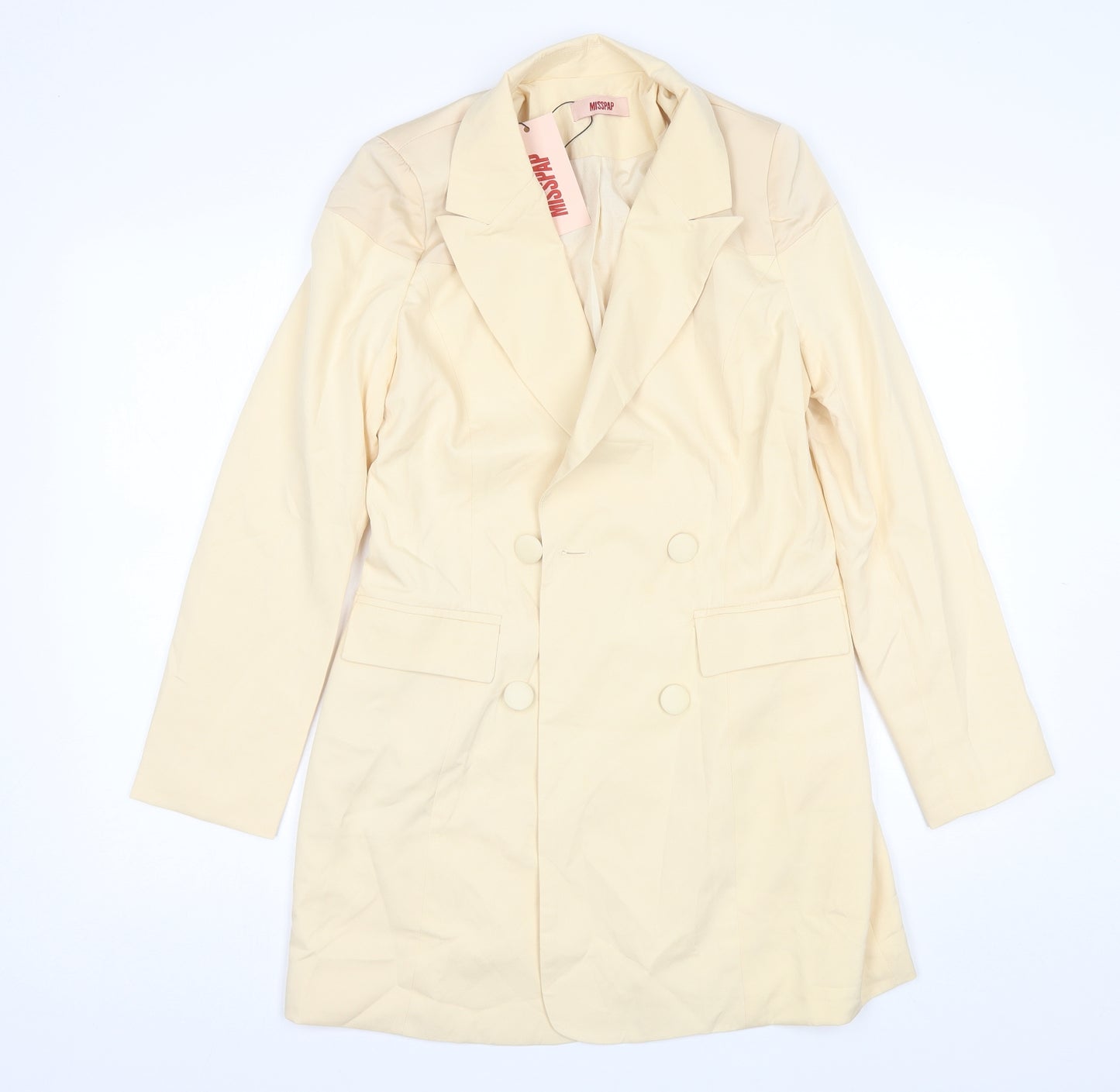Misspap Womens Yellow   Overcoat Jacket Size 8