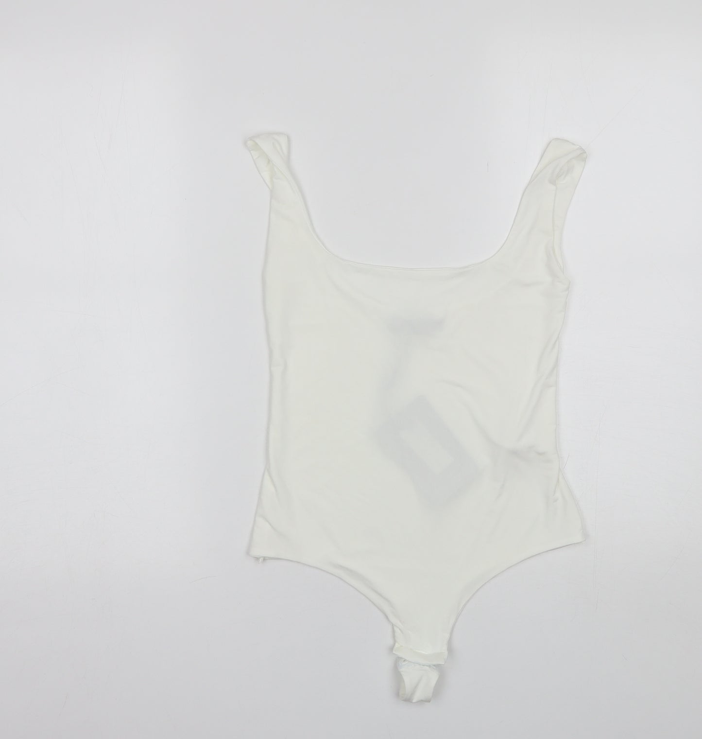 PRETTYLITTLETHING Womens White  Viscose Bodysuit One-Piece Size 8