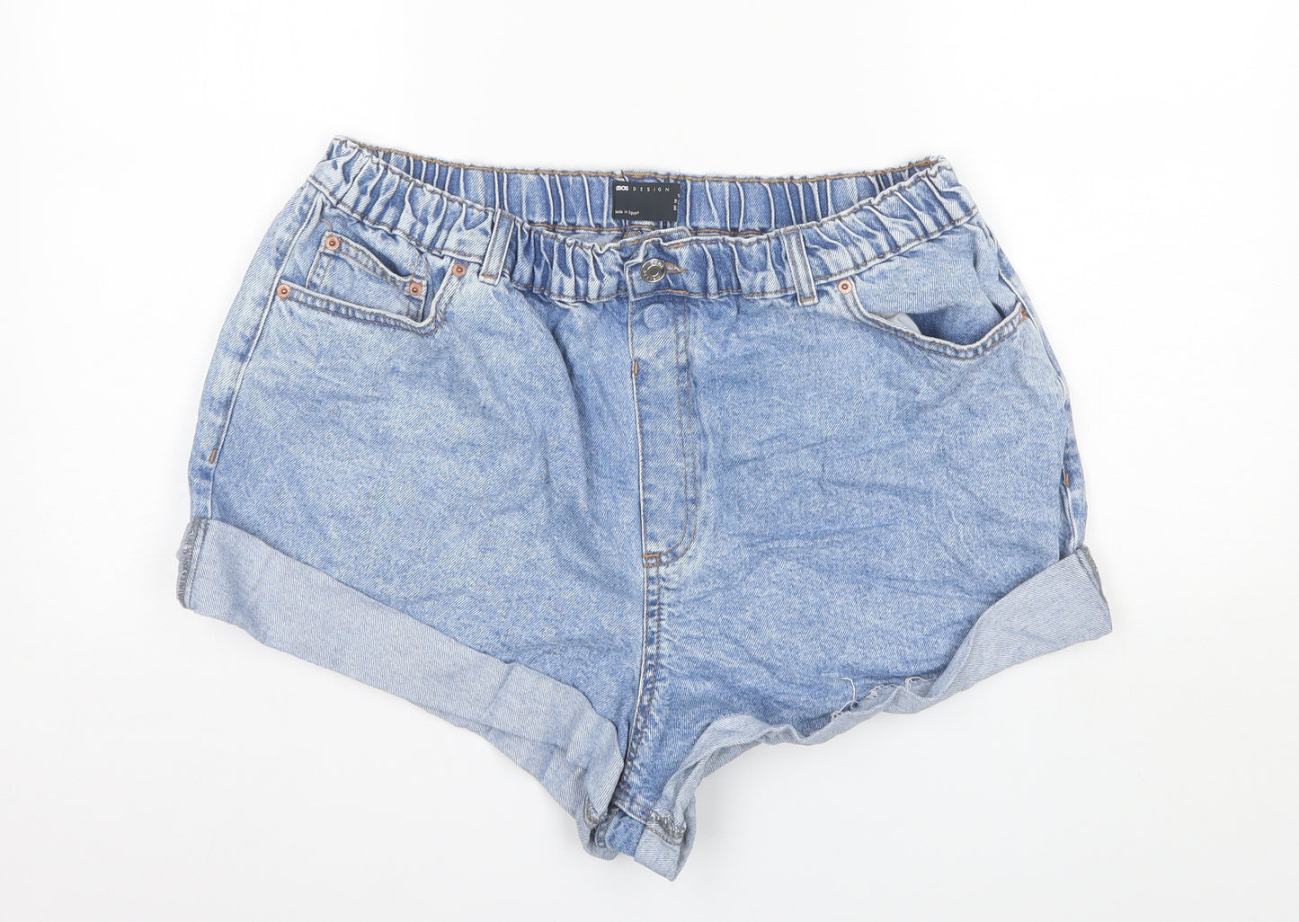 ASOS Womens Blue  Cotton Hot Pants Shorts Size 18 L3 in Regular