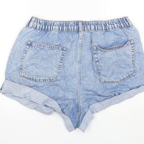 ASOS Womens Blue  Cotton Hot Pants Shorts Size 18 L3 in Regular